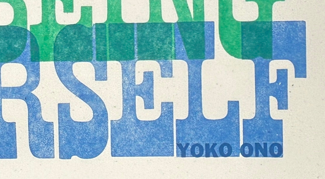 Change The World Letterpress Print by Yoko Ono