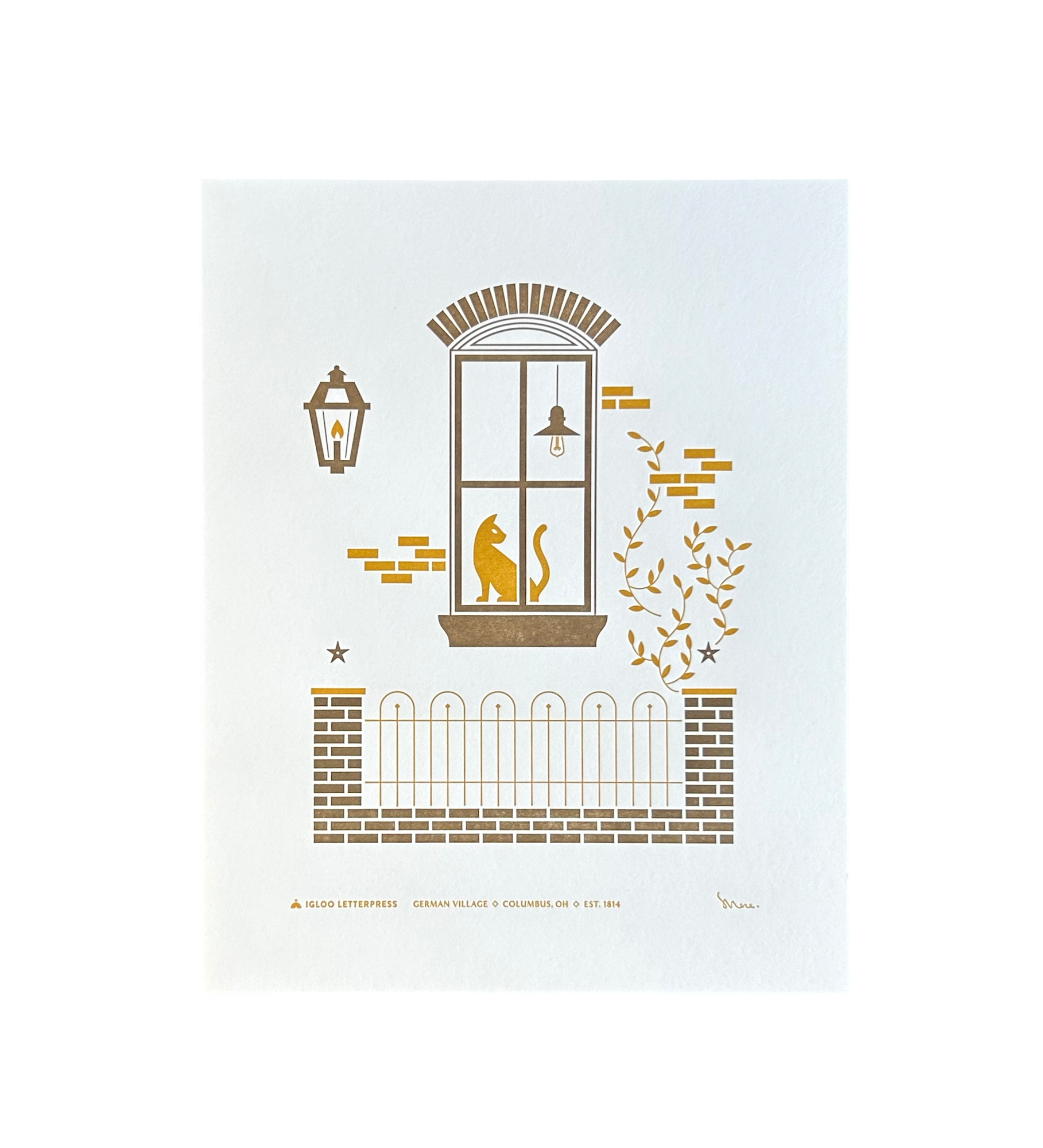 German Village Victorian Letterpress Poster Igloo Letterpress