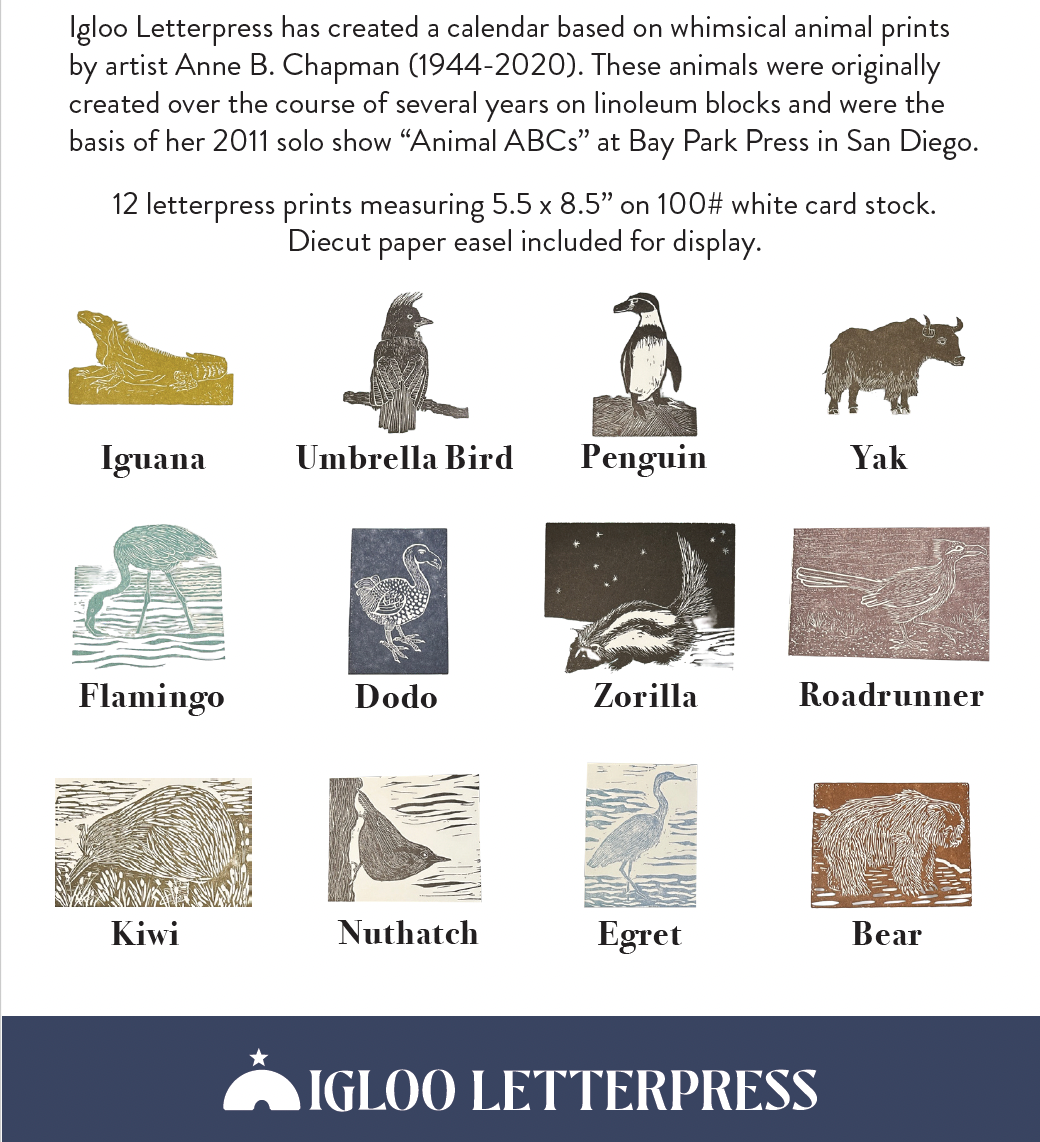 Anne's Animal Print Calendar 2025