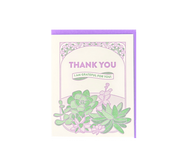Succulents Thank You Letterpress Card