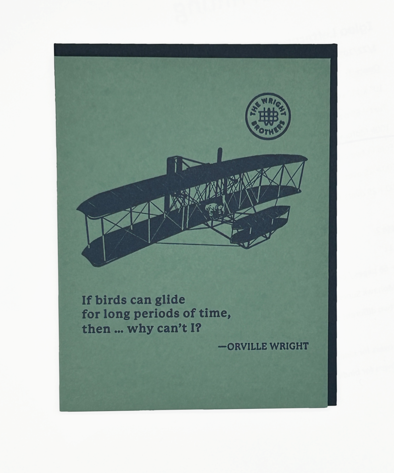 Birds Can Glide Quote Wright Brothers Letterpress Greeting Card