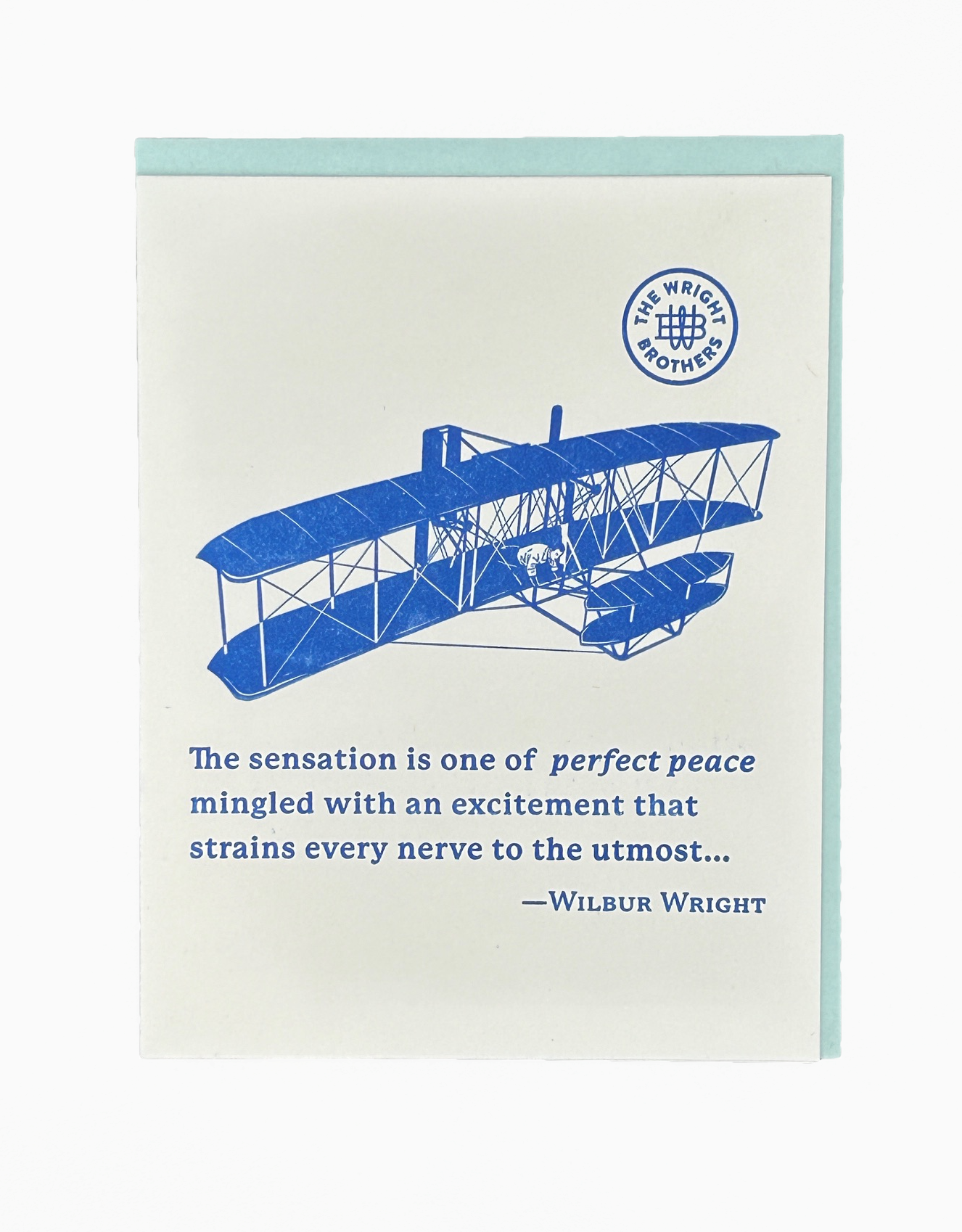 Perfect Peace Quote Wright Brothers Letterpress Greeting Card