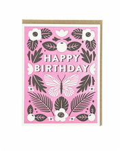 Happy Birthday Butterfly Letterpress Card