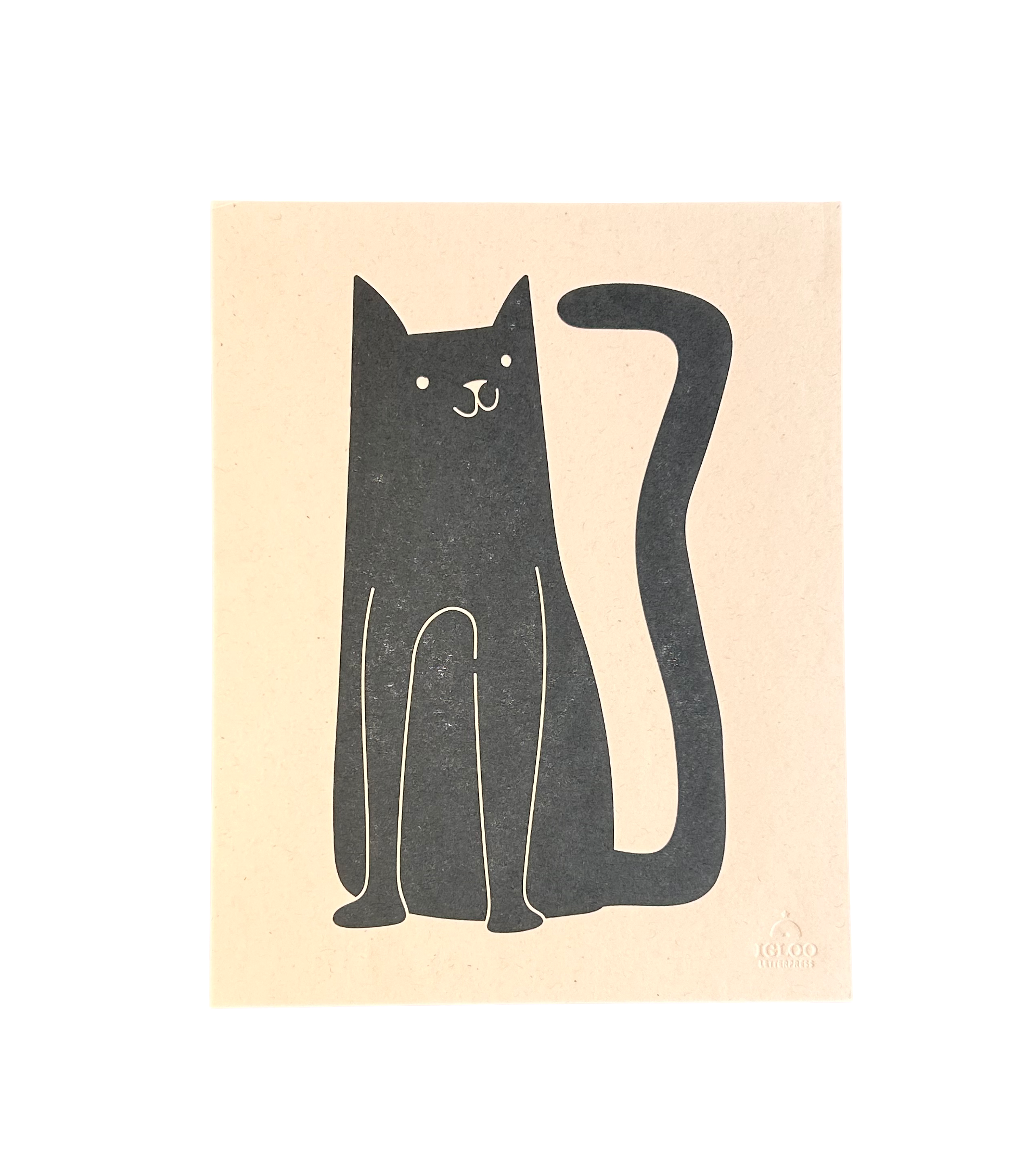 Black Cat Letterpress Print