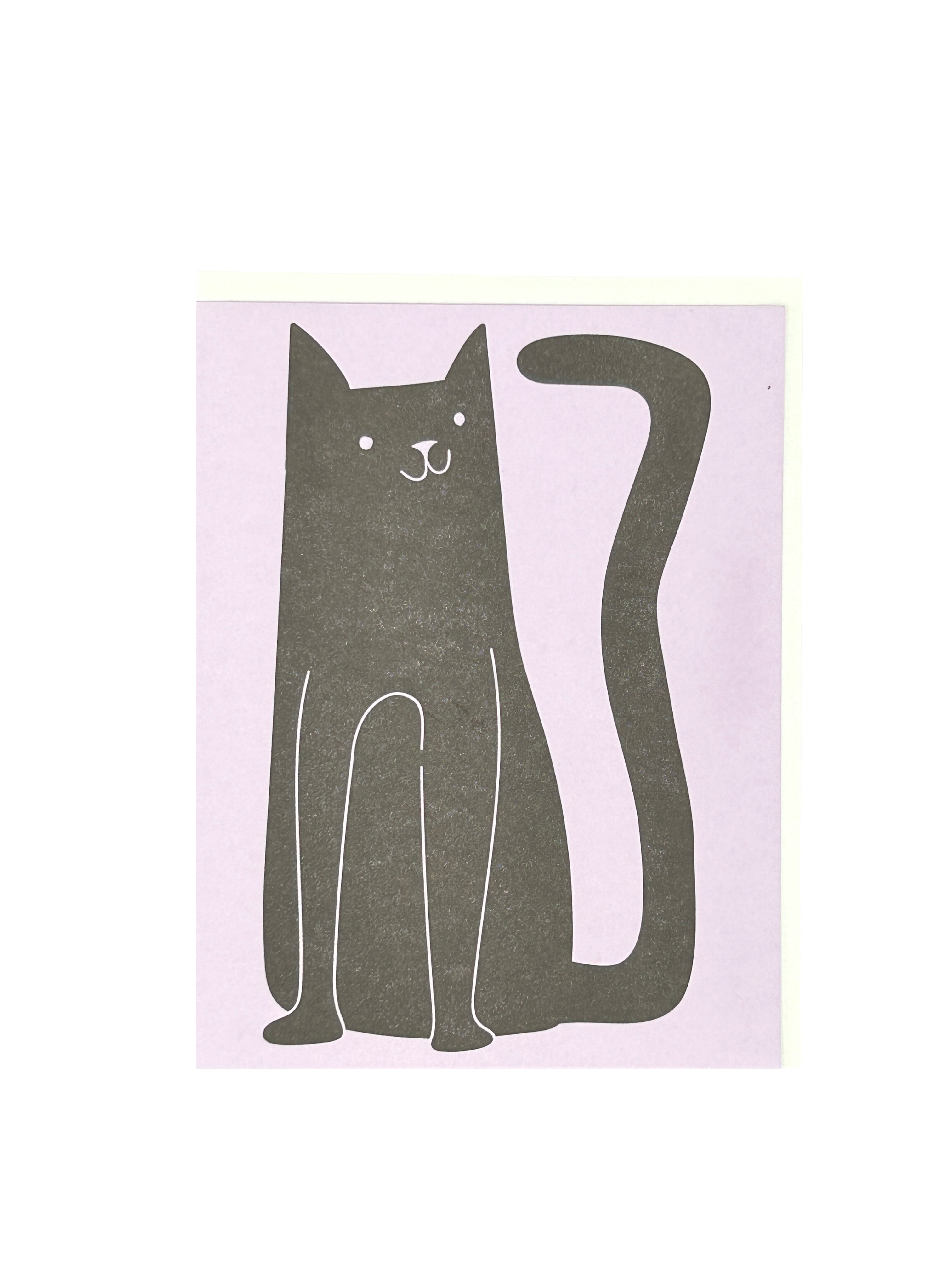 Black Cat Letterpress Card