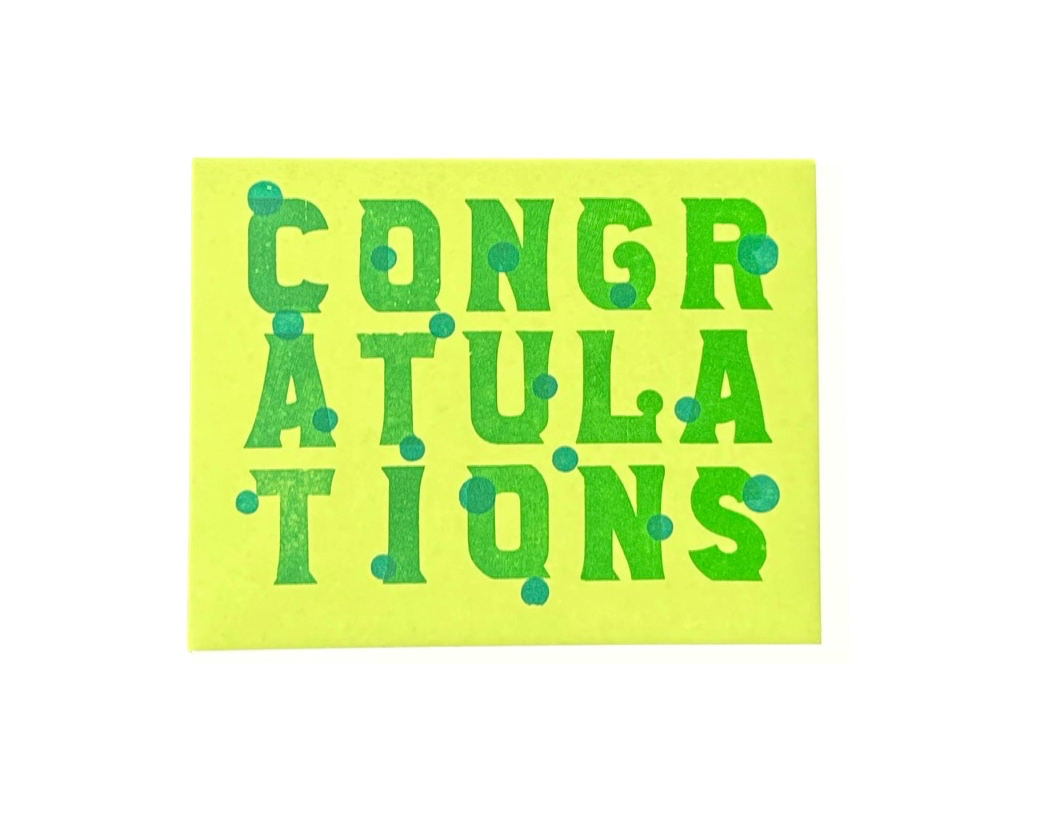 Congratulations Polka Dot Letterpress Card