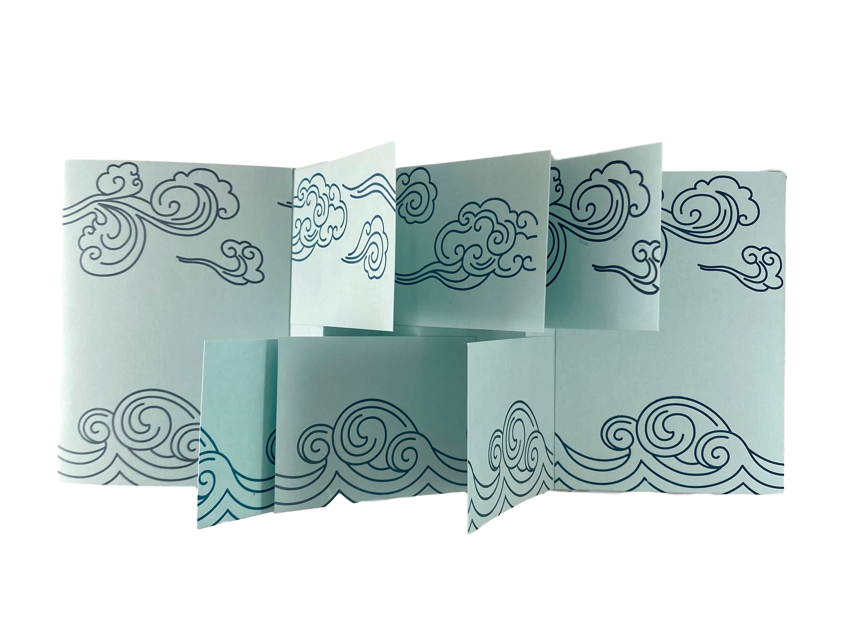 Clouds and Waves DIY Letterpress Flag Book Kit