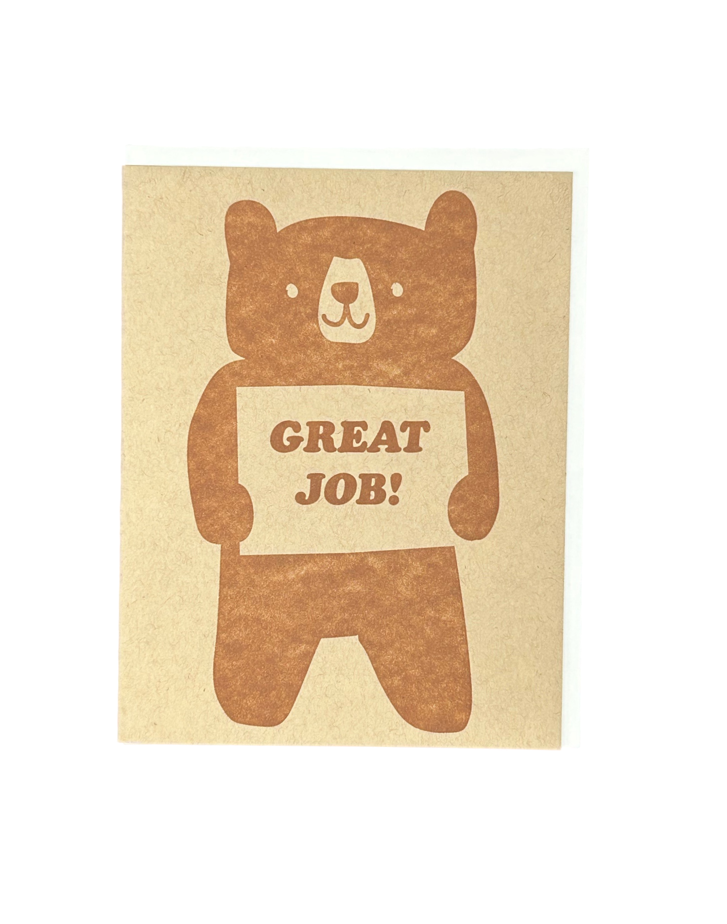 Great Job Bear Letterpress Card