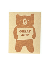 Great Job Bear Letterpress Card