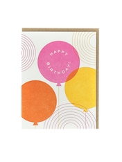 Happy Birthday Balloons Letterpress Card