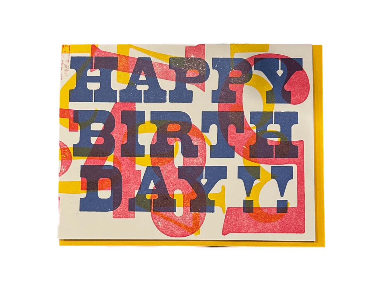Happy Birthday Numbers Letterpress Card