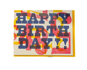 Happy Birthday Numbers Letterpress Card