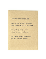 Modern Serenity Prayer Letterpress Card