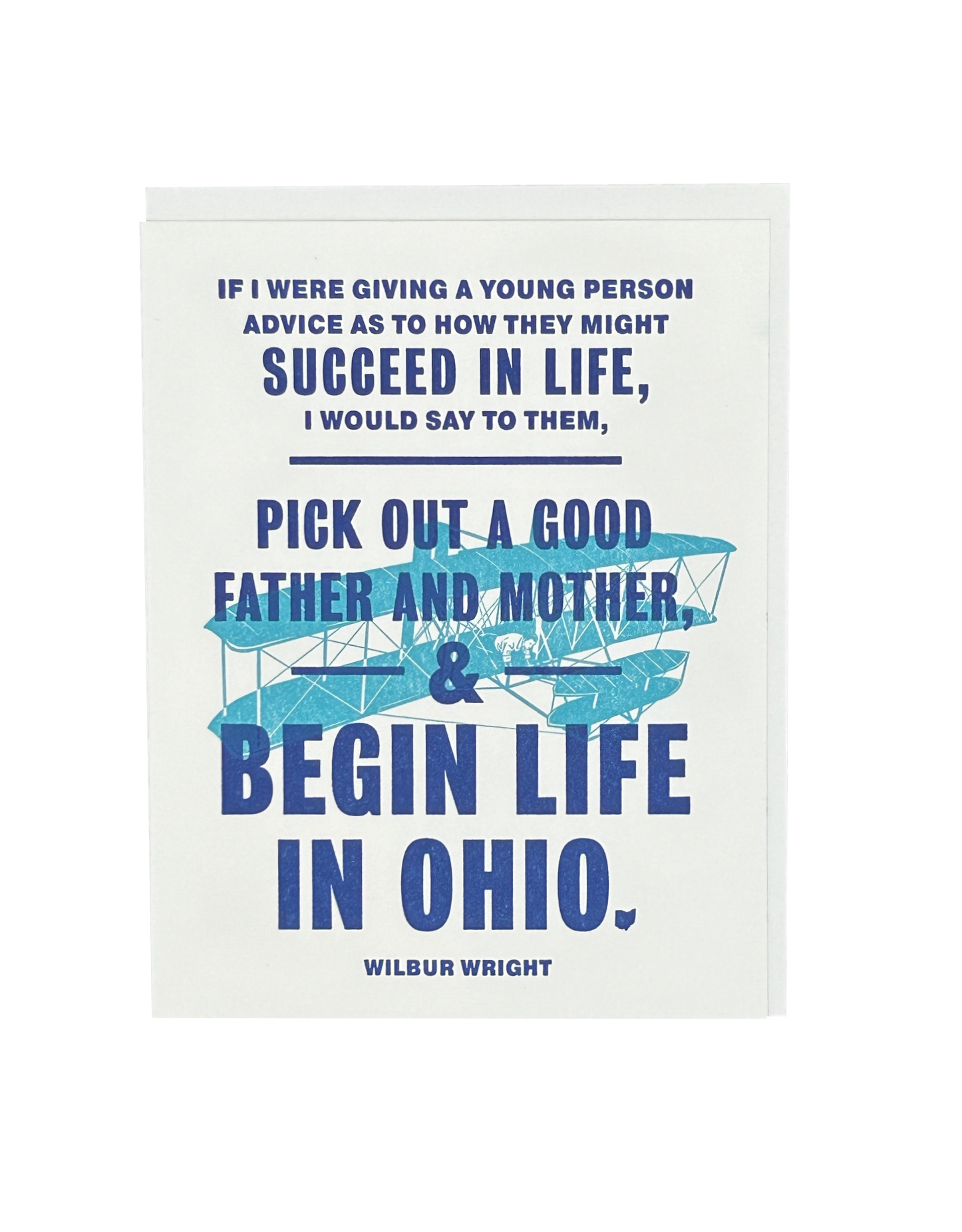 Begin In Ohio Wright Brothers Letterpress Greeting Card