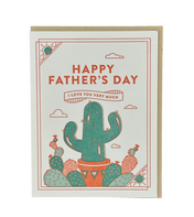 Happy Father's Day Cactus Letterpress Card