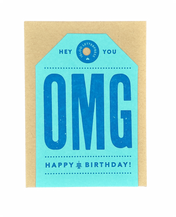 OMG Happy Birthday Tag Letterpress Card