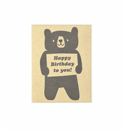 Black Bear Birthday Letterpress Card