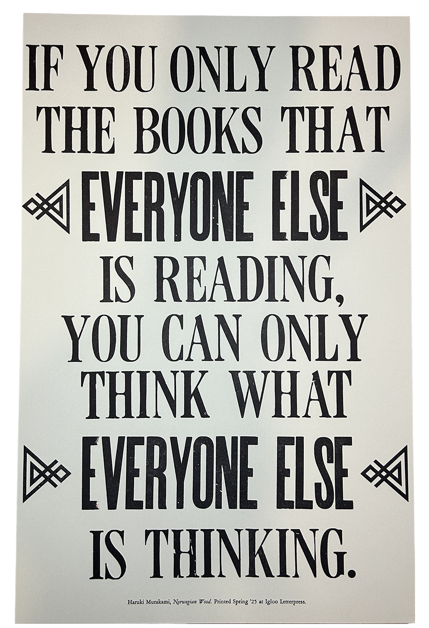 Harumi Murakami Letterpress Broadside "Only Read"