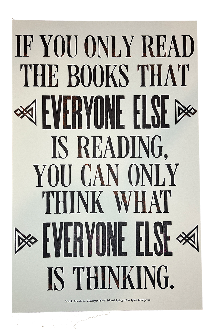 Harumi Murakami Letterpress Broadside "Only Read"