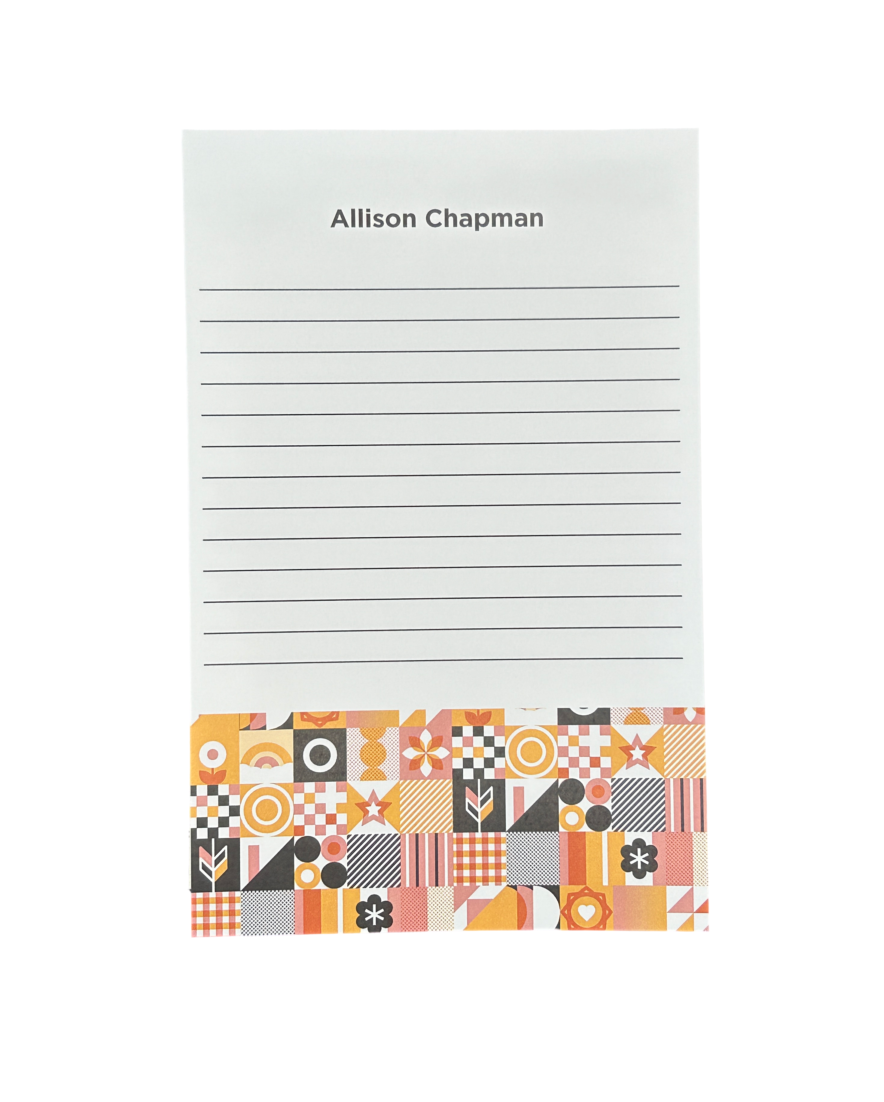 Grid Pattern Lined Personalized Notepad