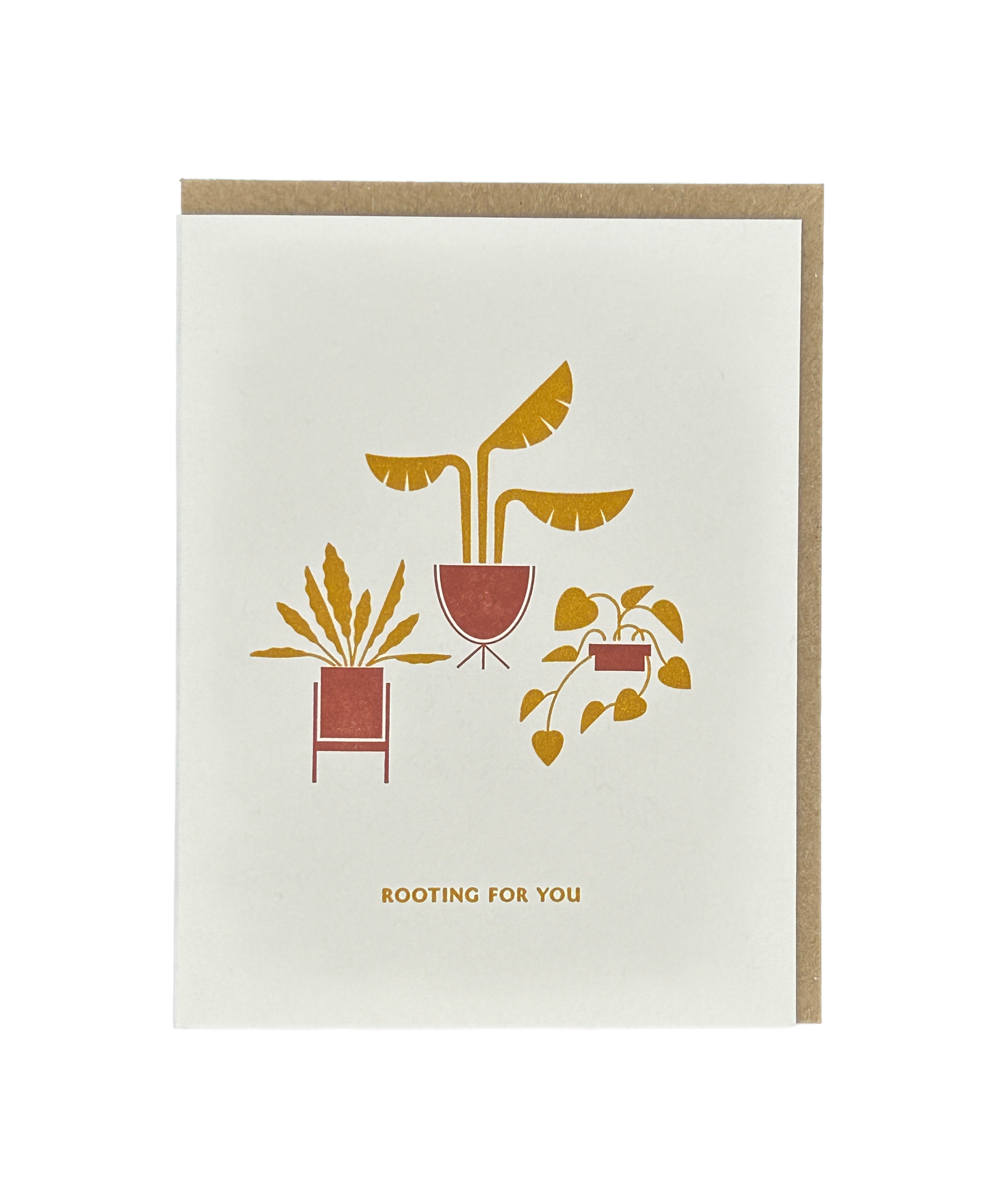 Rooting For You Plant Letterpress Card