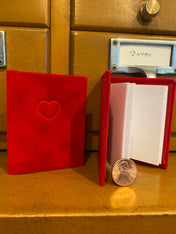 Red Velvet Embossed Heart Miniature Book