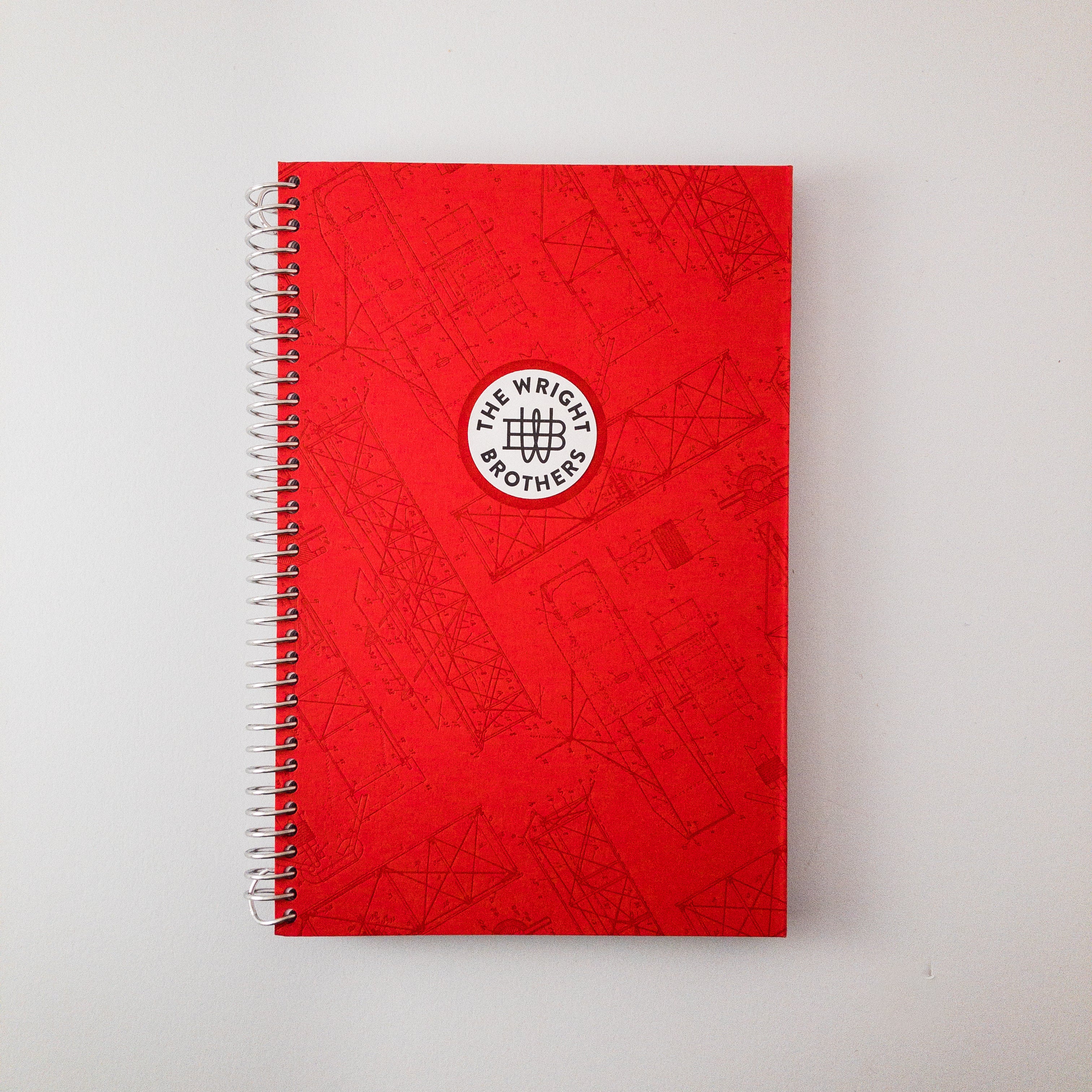 Wright Brothers Airplane Patent Drawing Spiral Bound Book