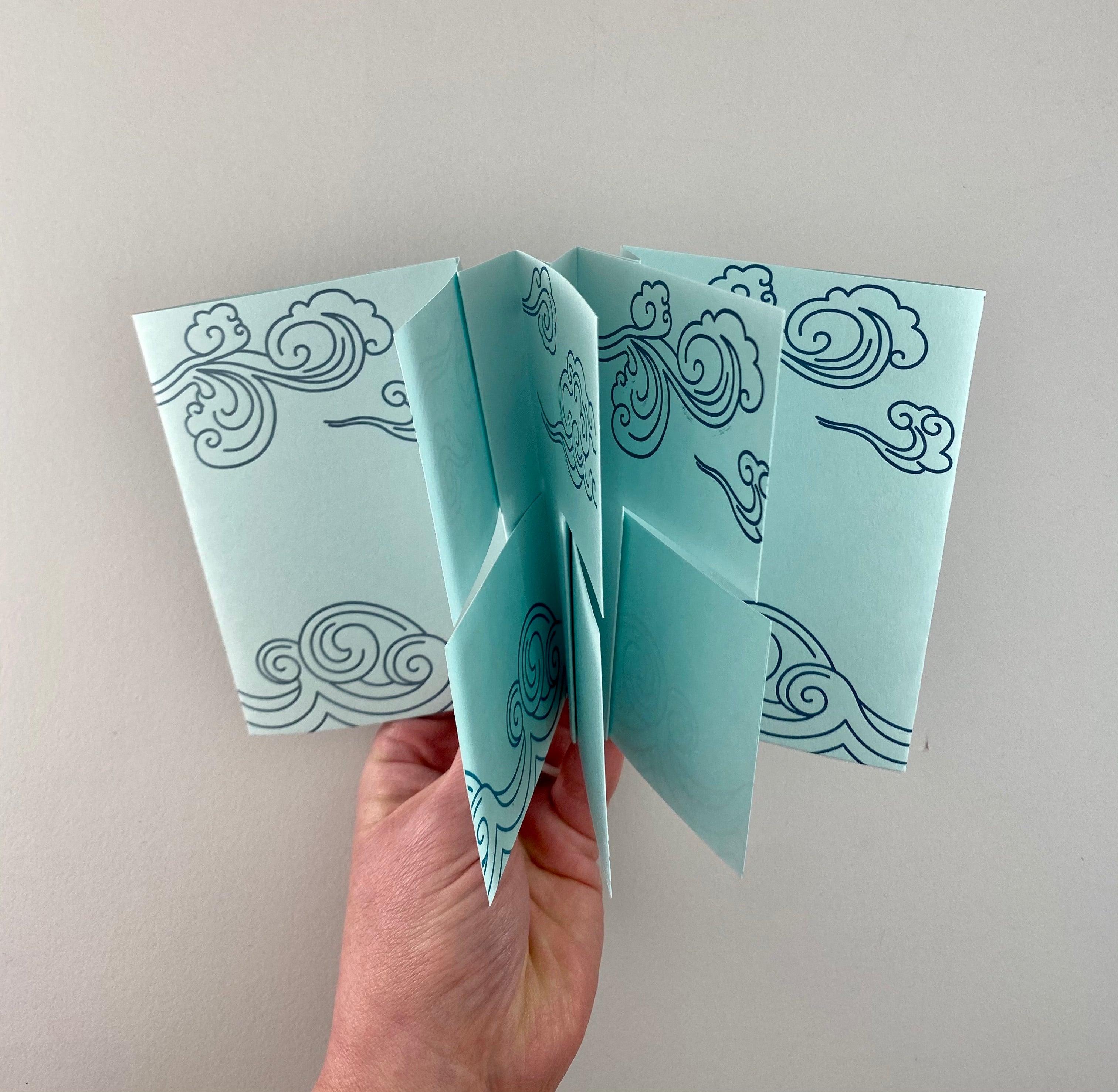 Clouds and Waves DIY Letterpress Flag Book Kit