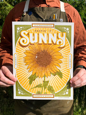 Sunflower Farmers Market Letterpress Poster