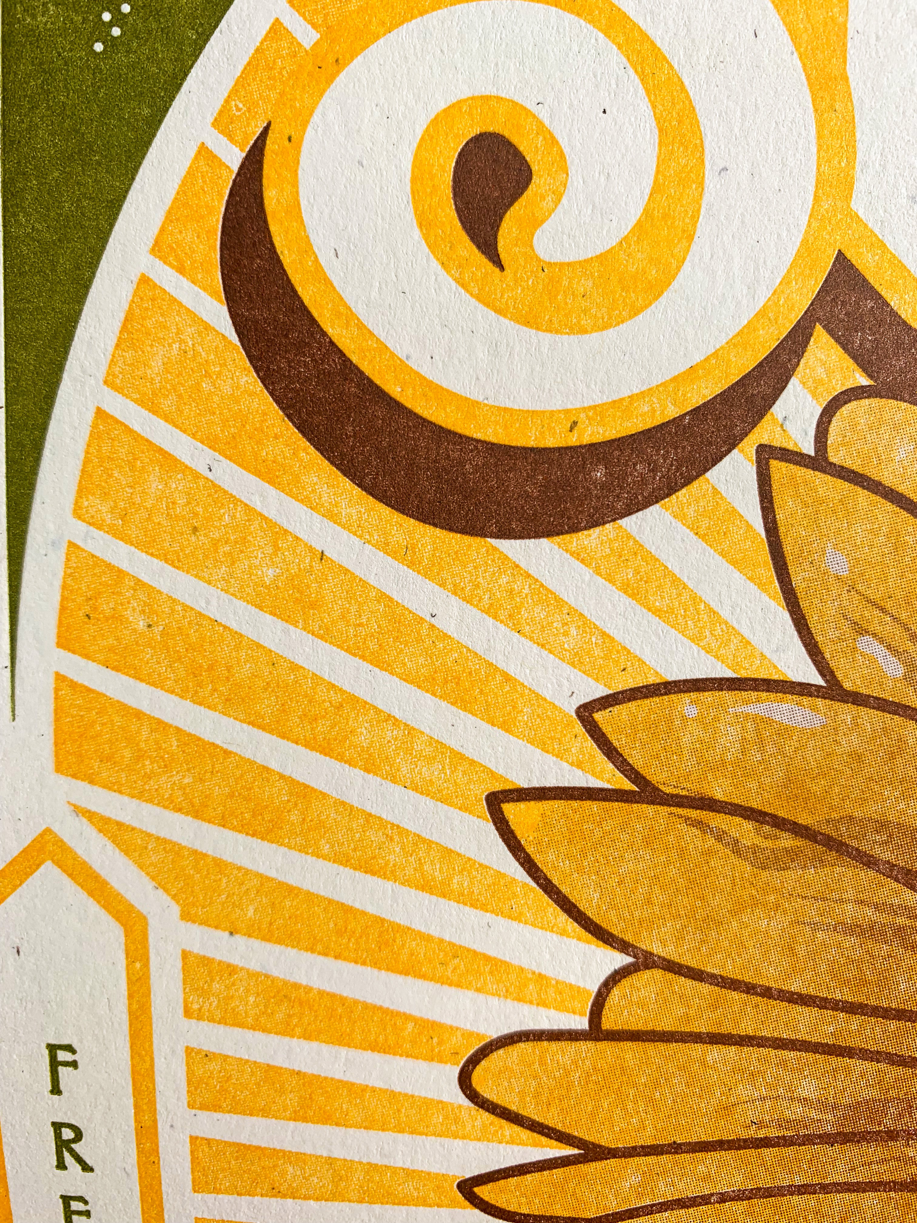 Sunflower Farmers Market Letterpress Poster