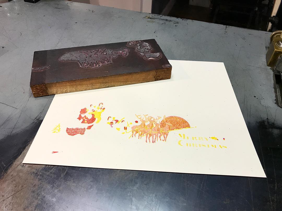 Merry Christmas Vintage Letterpress Card
