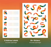 Rainbow Worm Letter Writing Kit