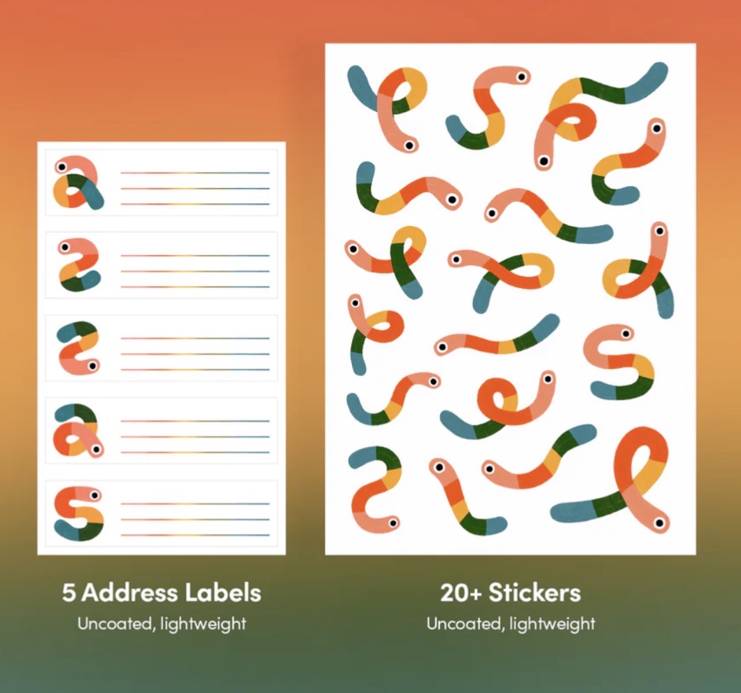 Rainbow Worm Letter Writing Kit