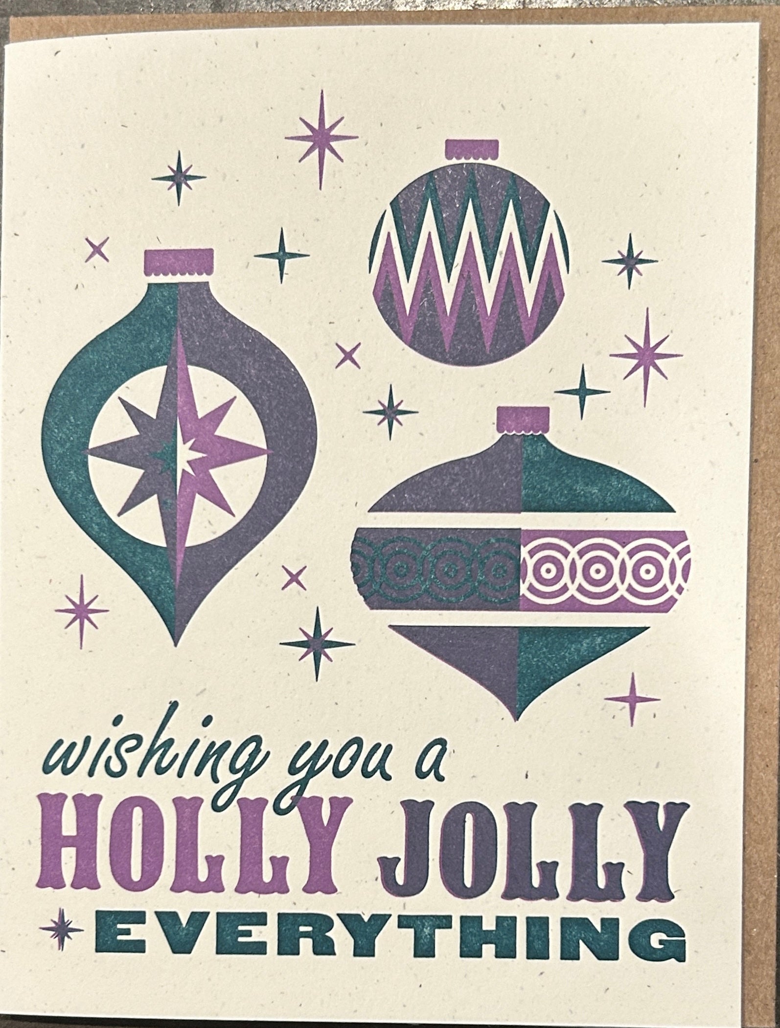 Holly Jolly Everything Letterpress Card