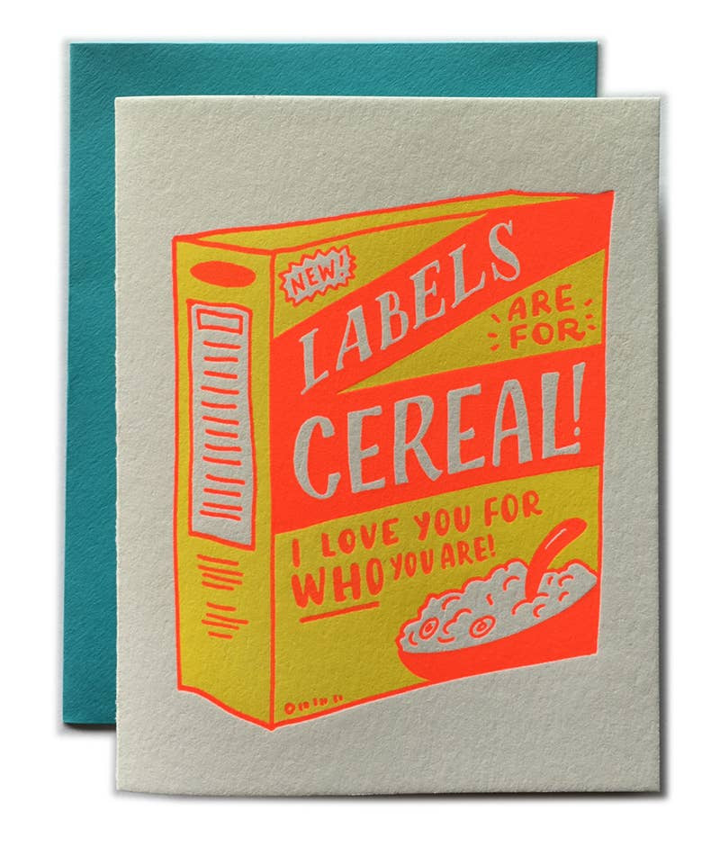 Ladyfingers Letterpress - Labels Are For Cereal Card