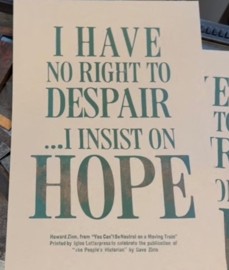 Insist on Hope, Howard Zinn poster