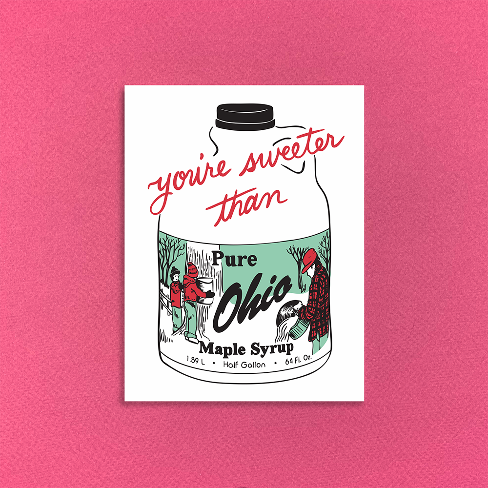 Wild Arugula Press - Ohio Maple Syrup Greeting Card