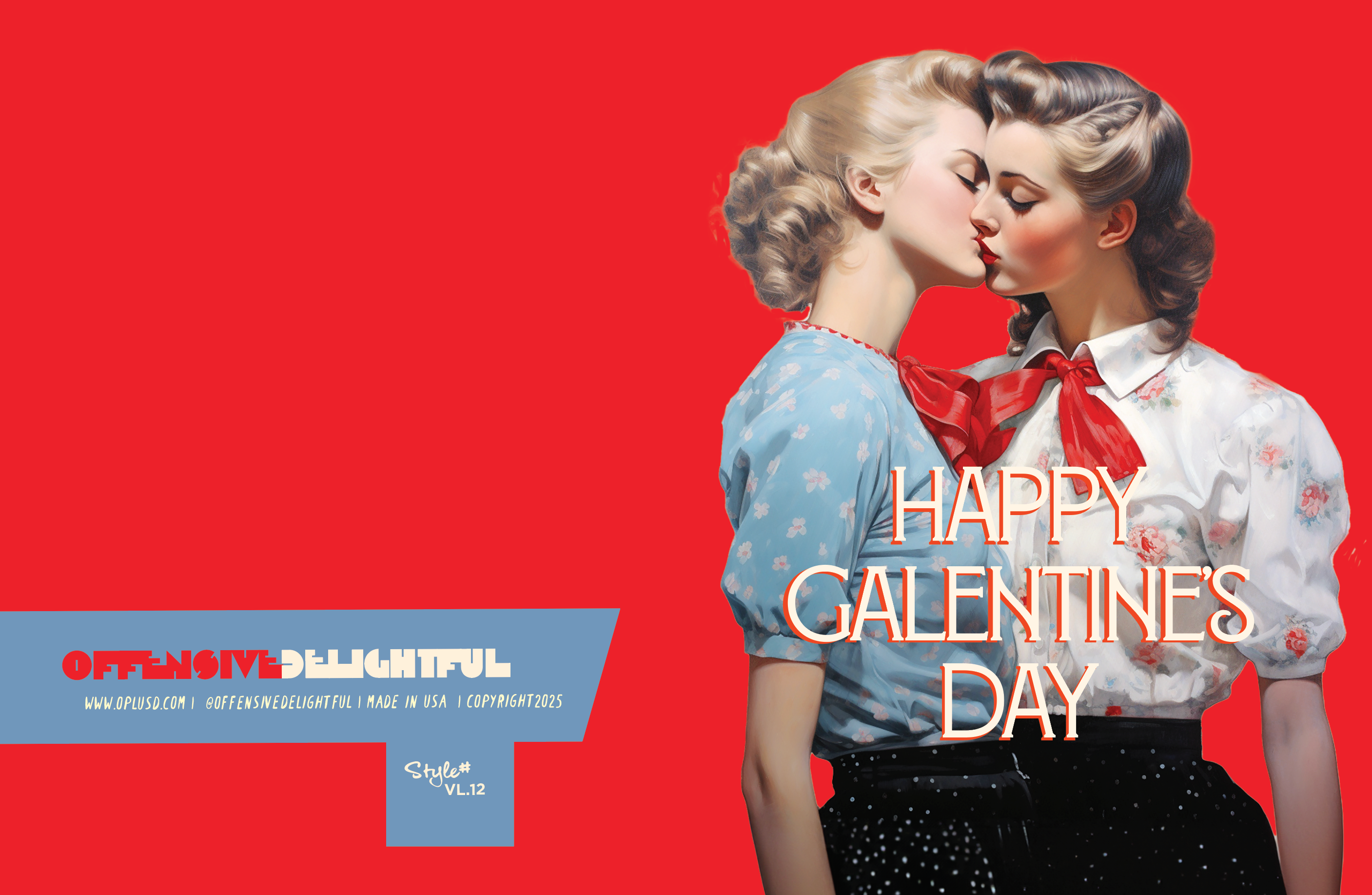 offensivedelightful - GALENTINE KISS! valentine lgbtq card