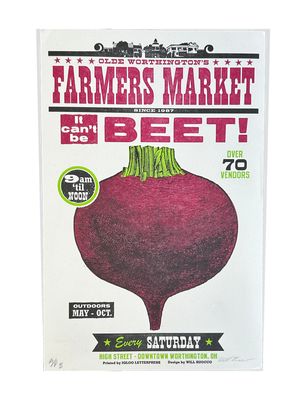 Beet Farmers Market Letterpress Poster