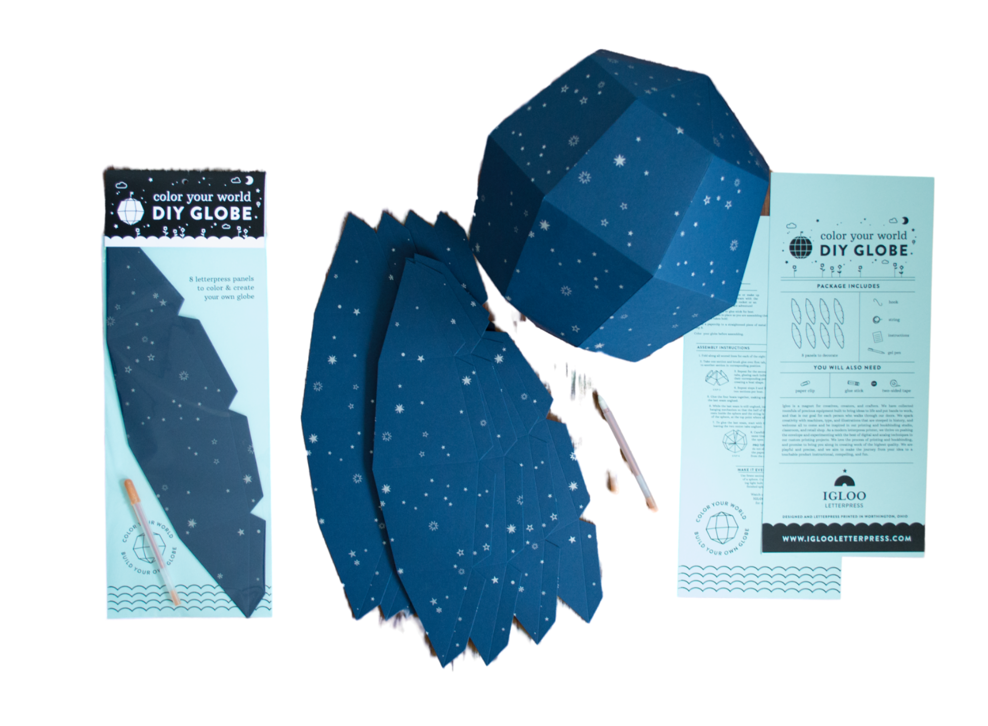 DIY Letterpress Globe Kit - Constellation