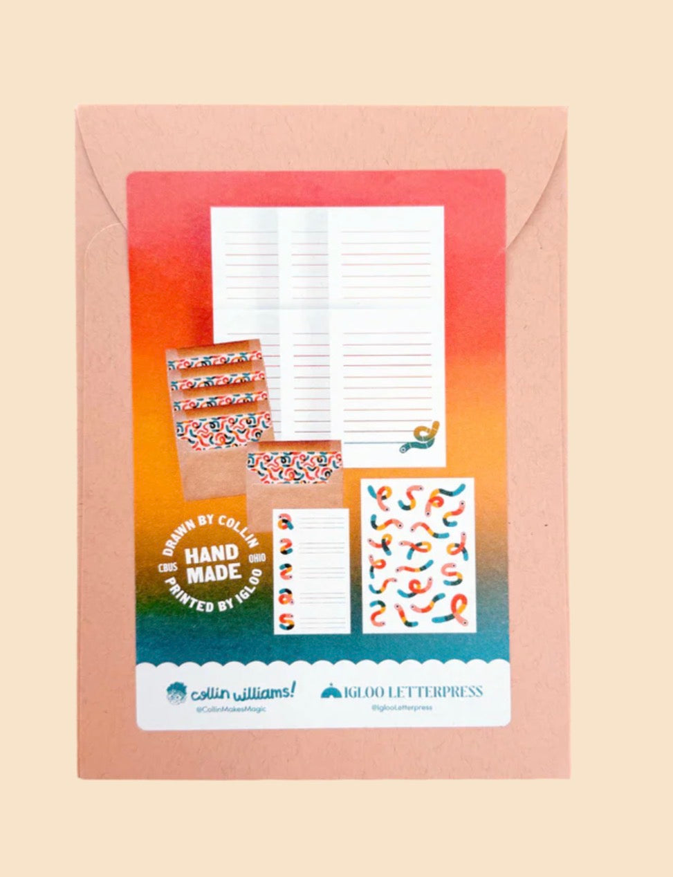 Rainbow Worm Letter Writing Kit