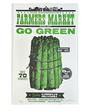 Asparagus Farmers Market Letterpress Poster