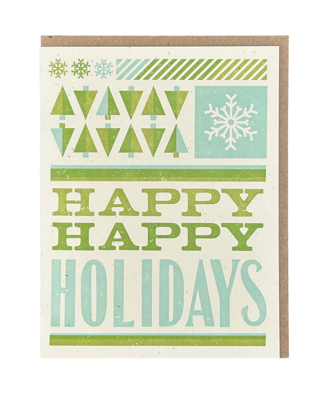 Happy Happy Holidays Letterpress Card