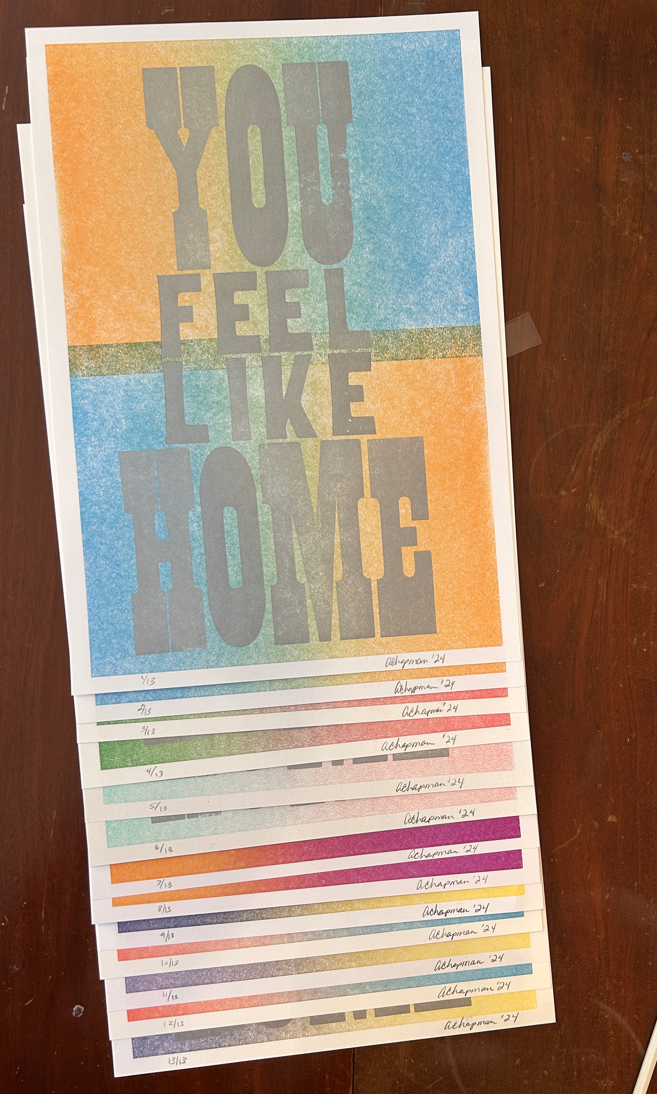 You Feel Like Home Letterpress Print