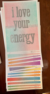 I Love Your Energy Letterpress Print