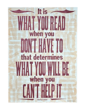What You Read Letterpress Print by Charles Potter