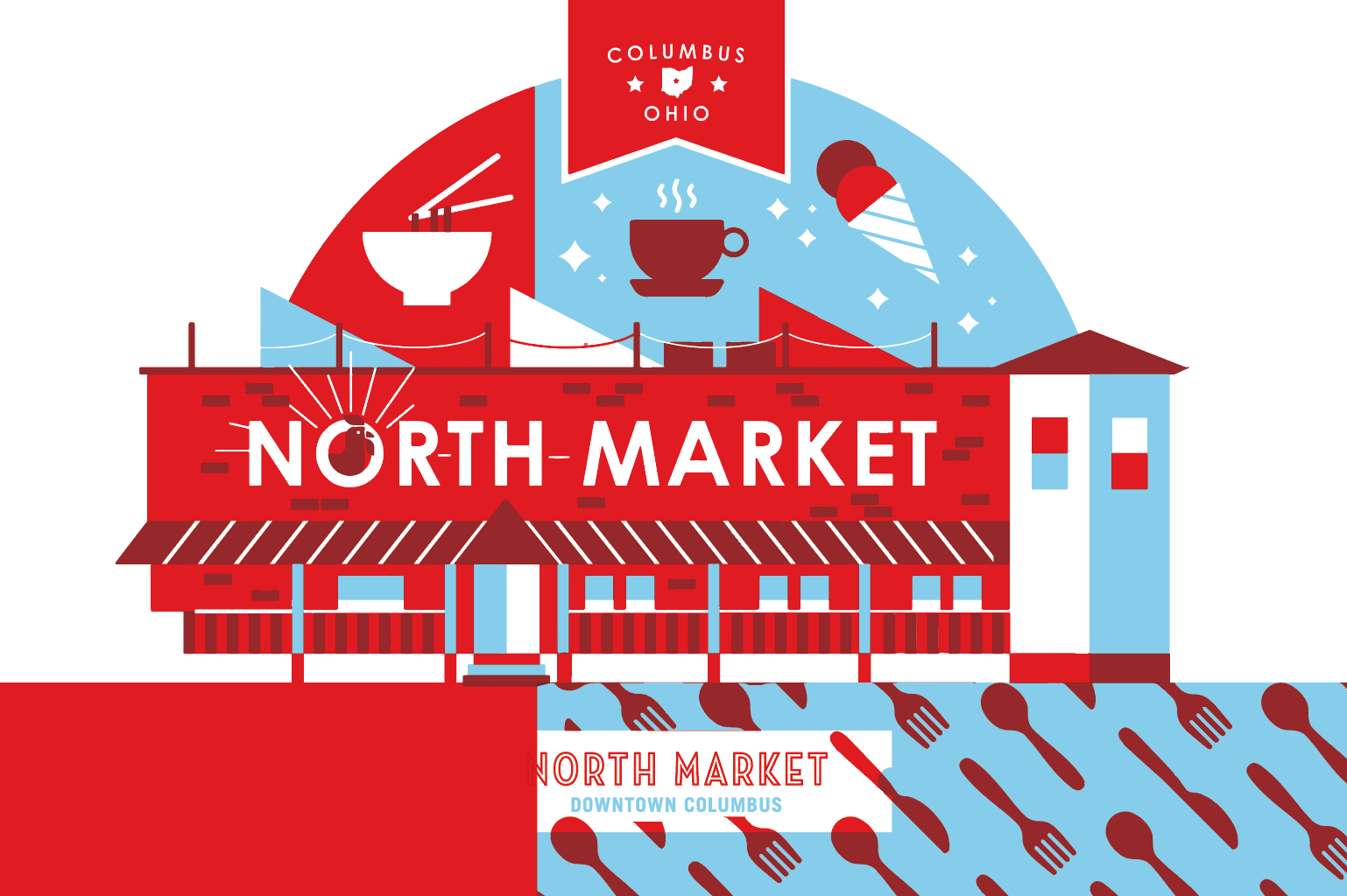 North Market Letterpress Postcard