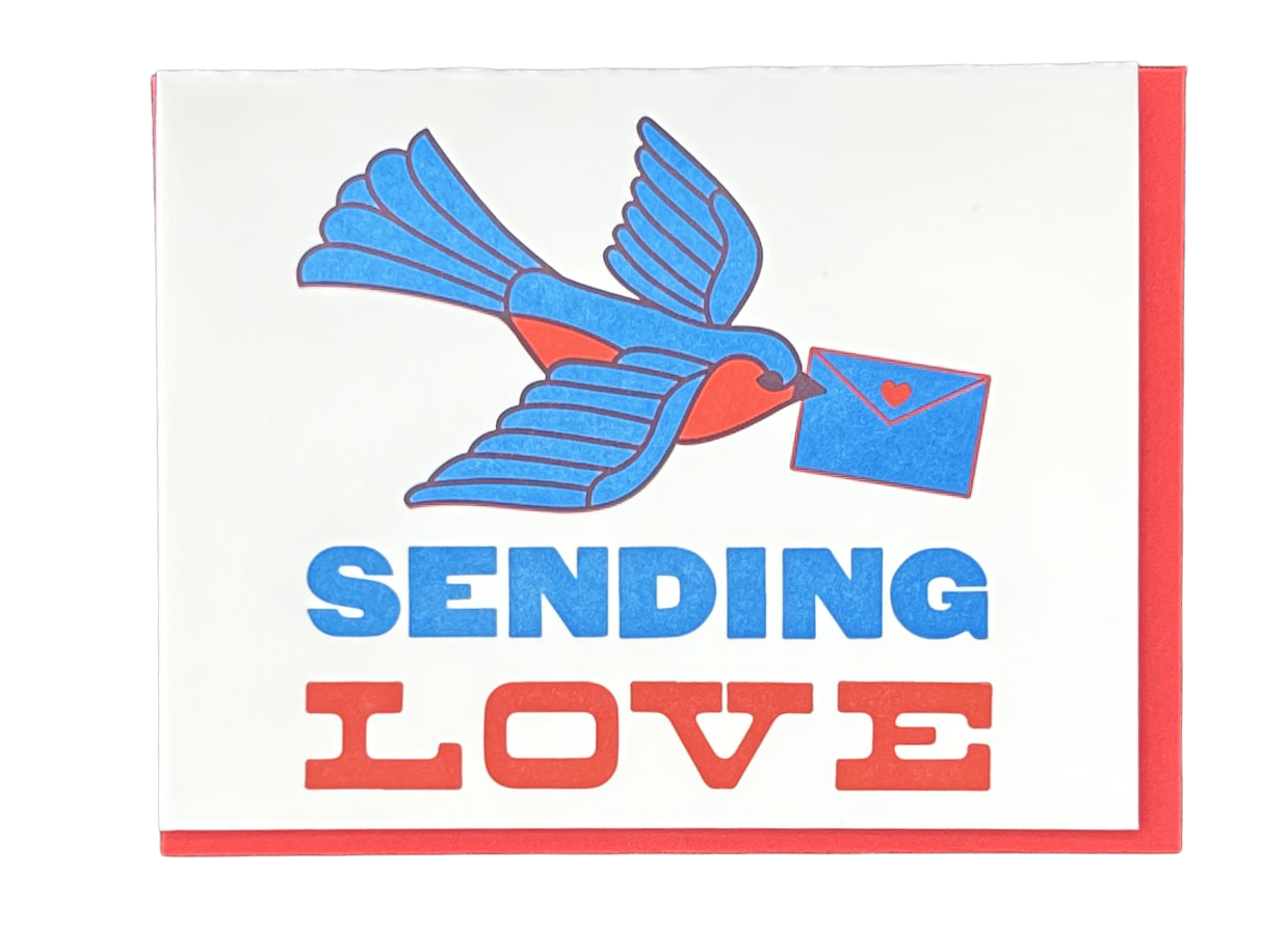 Sending Love Letterpress Card