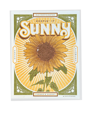 Sunflower Farmers Market Letterpress Poster