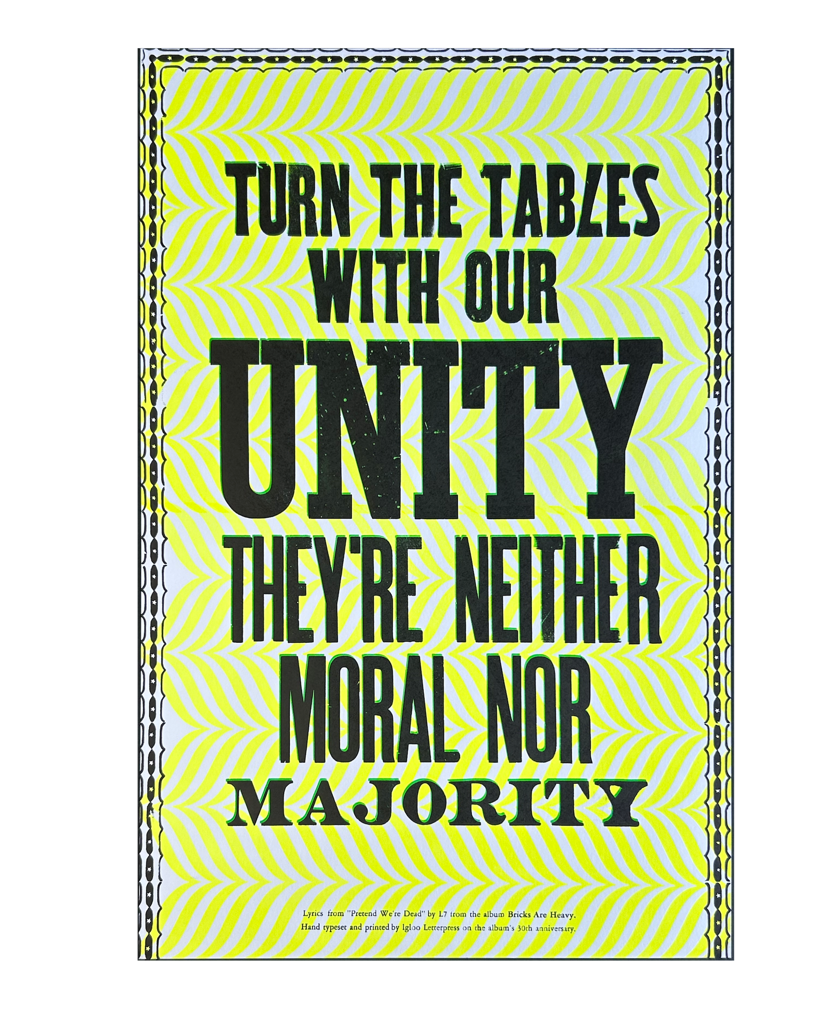 L7 Unity Letterpress Poster